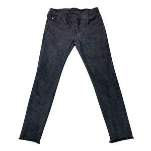 Denim & Supply Ralph Lauren Skinny Jeans Women 28 Black Slim Straight Raw Hem